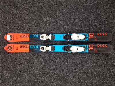 Esquís infantiles usados VOLKL Racetiger GS 10 + fijaciones Marker 4.5