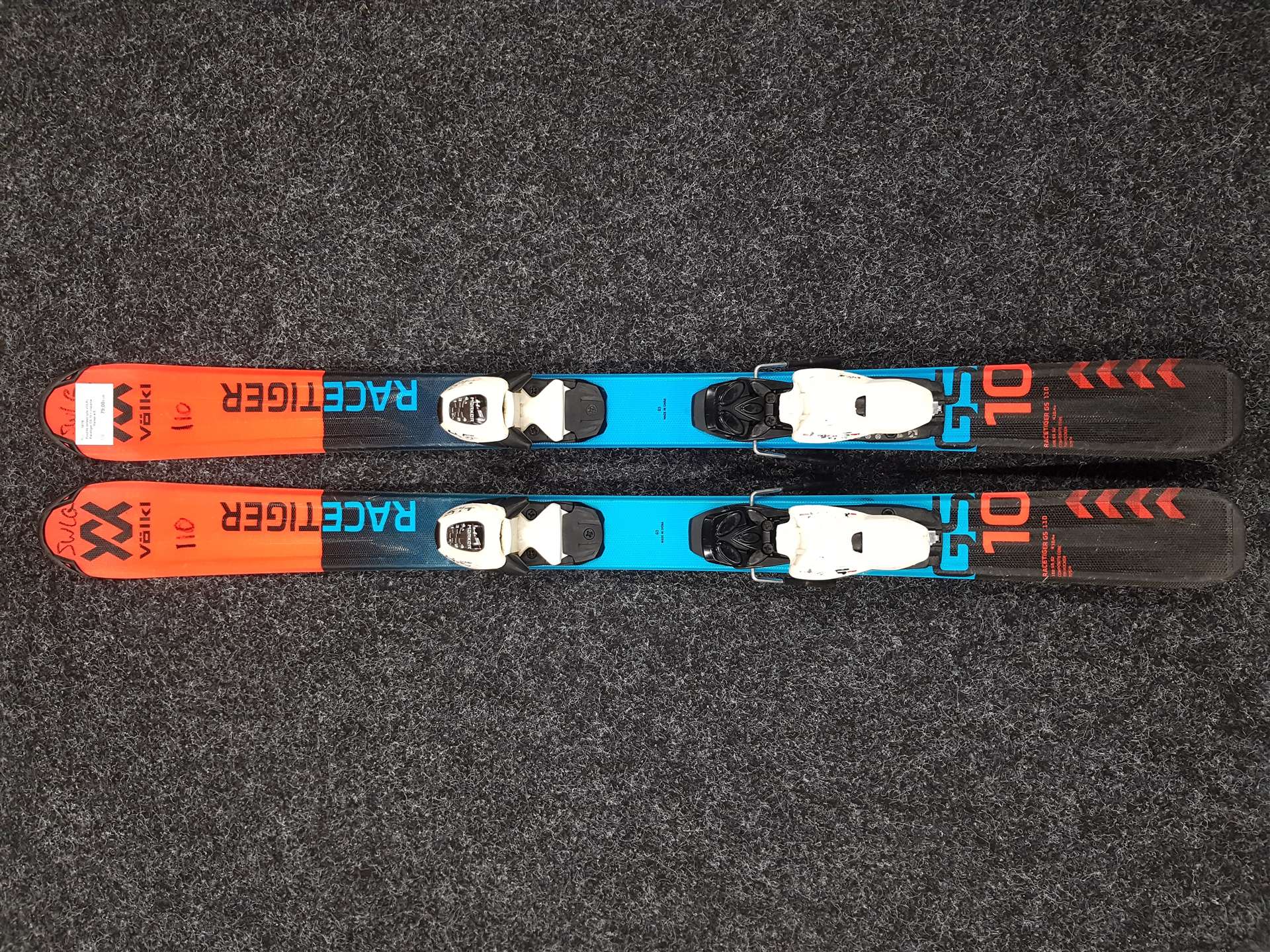 Sci da sci usati per bambini VOLKL Racetiger GS 10 + attacchi Marker 4.5