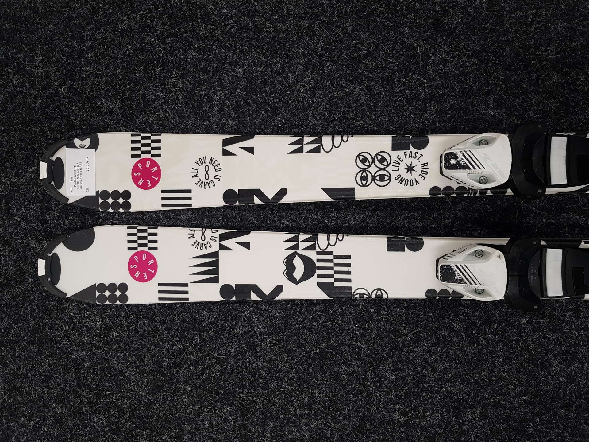 Sci da sci per bambini usati SPORTEN Venus 130 + attacchi Tyrolia SLR 7.5