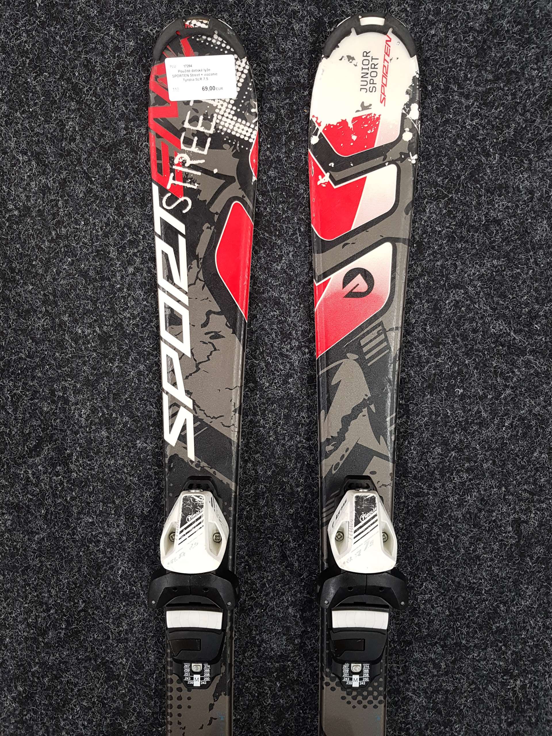 Skis enfant d'occasion SPORTEN Street + fixations Tyrolia SLR 7.5