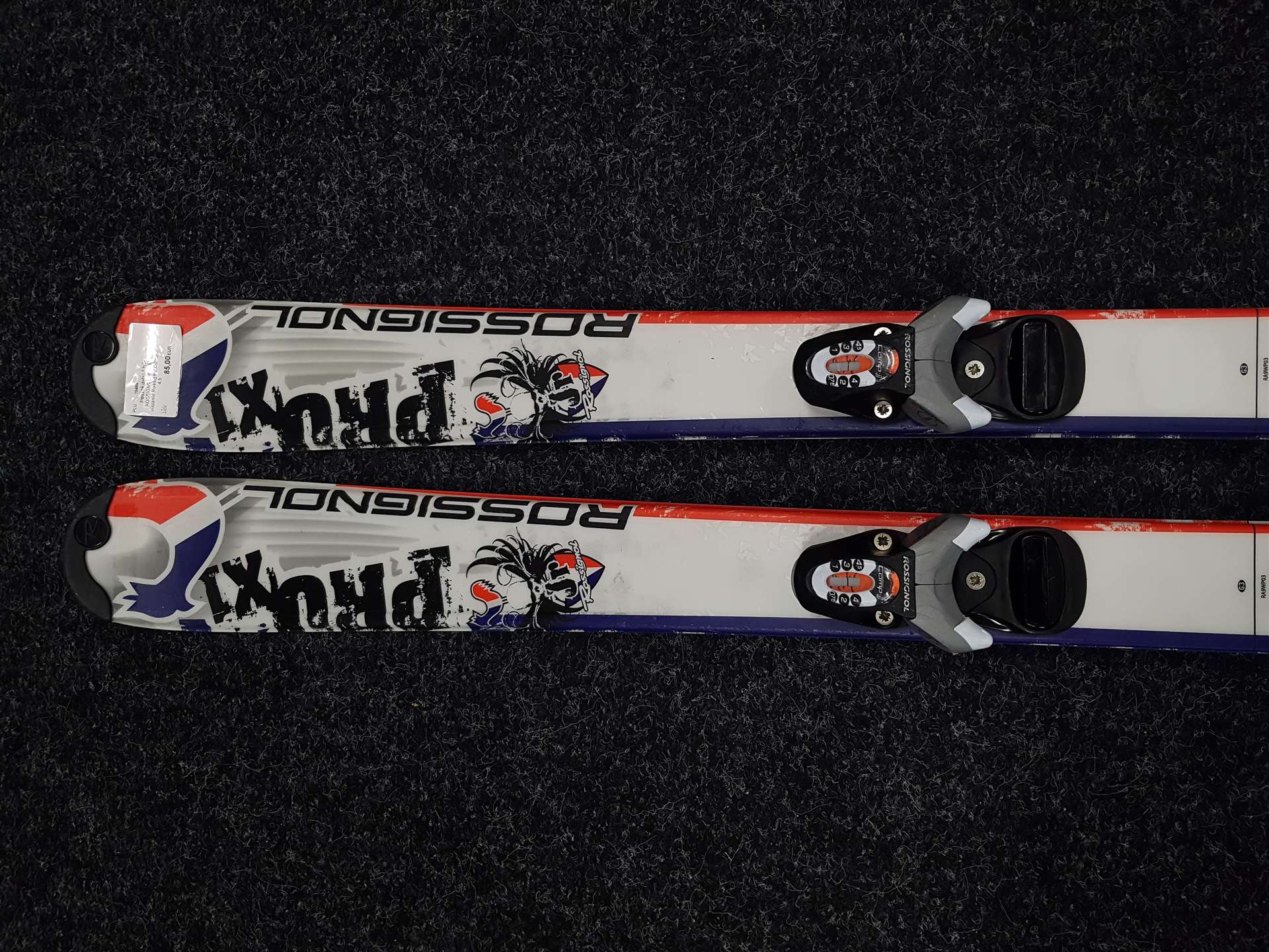 Použité dětské lyže ROSSIGNOL PRO X1 + vázání Rossignol Comp J 4,5