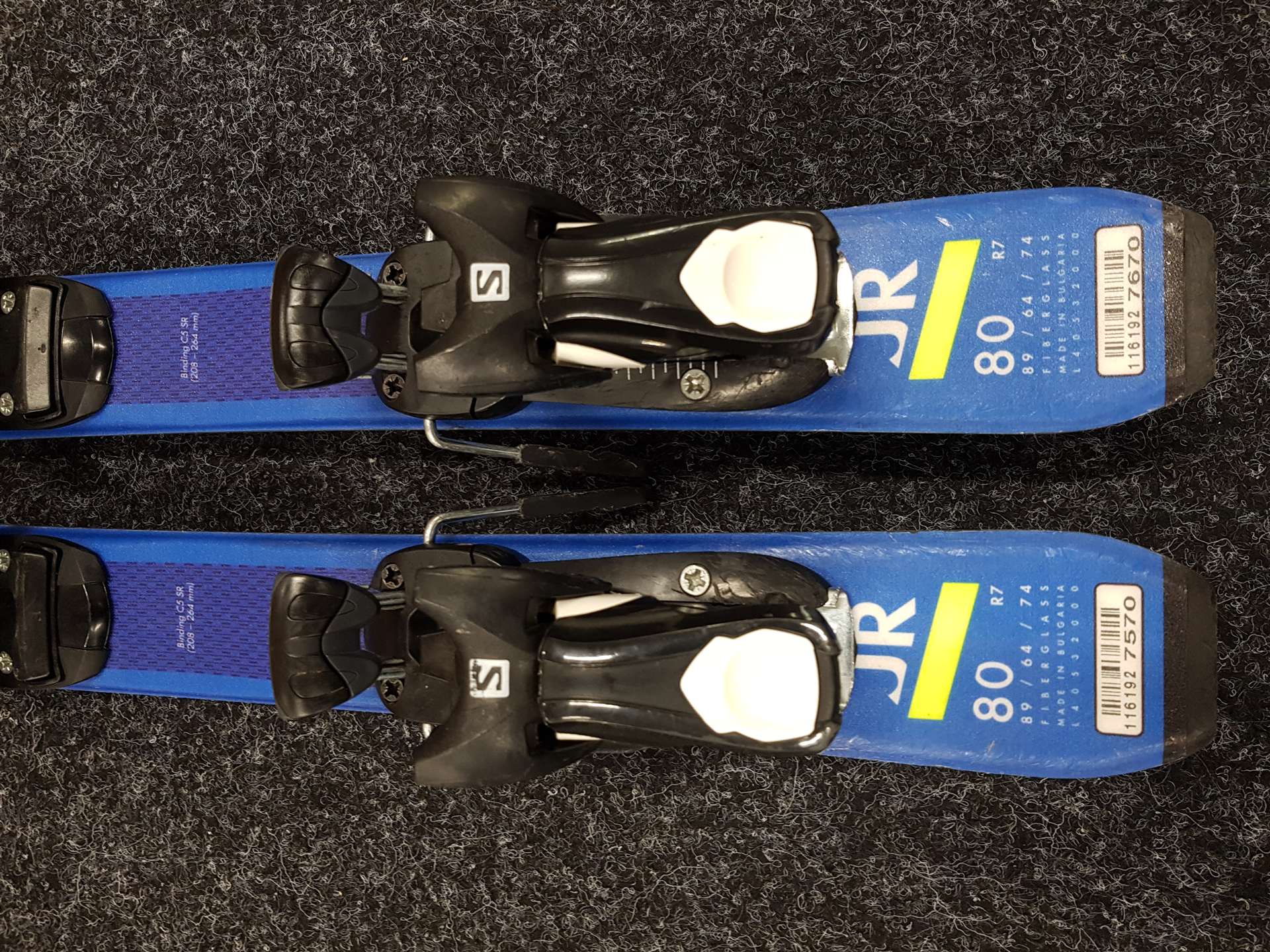 Použité detské lyže SALOMON S Race + viazanie Salomon 4,5