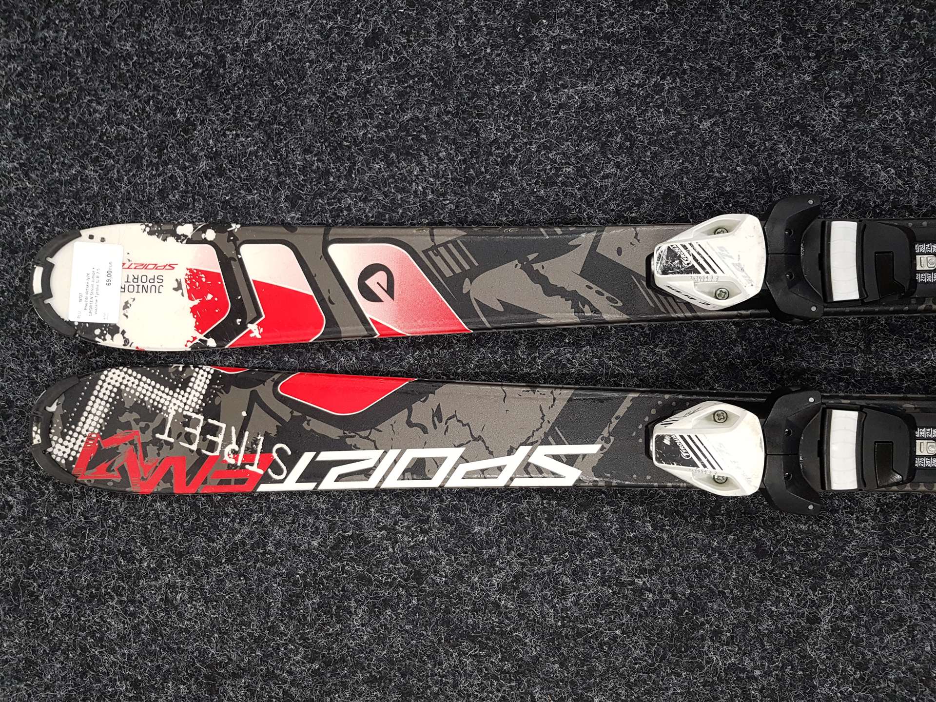 Použité detské lyže SPORTEN Street Junior + viazanie Tyrolia SLR 7.5