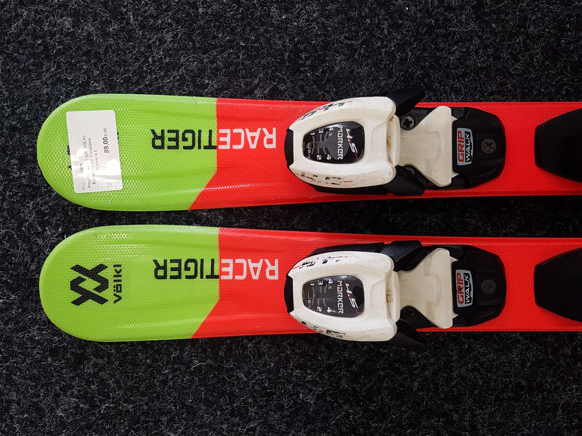 Sci da sci usati per bambini VOLKL Racetiger GS + attacchi Marker 4.5