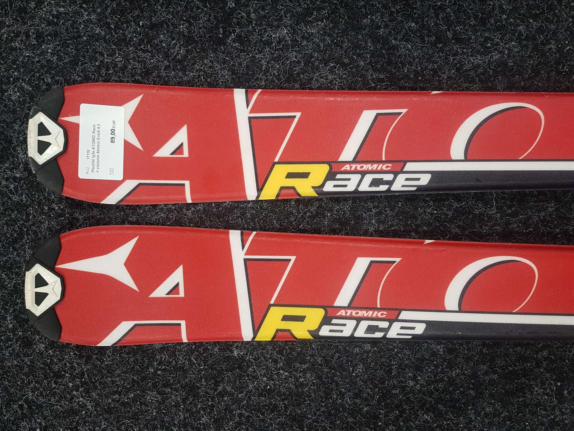 Použité lyže ATOMIC Race + viazanie Atomic EvoX 4,5