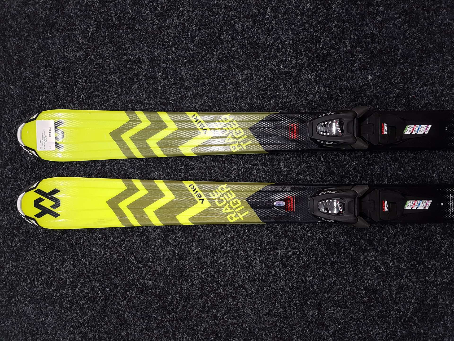 Použité lyže VOLKL Racetiger JR 16  + viazanie Marker 7.0