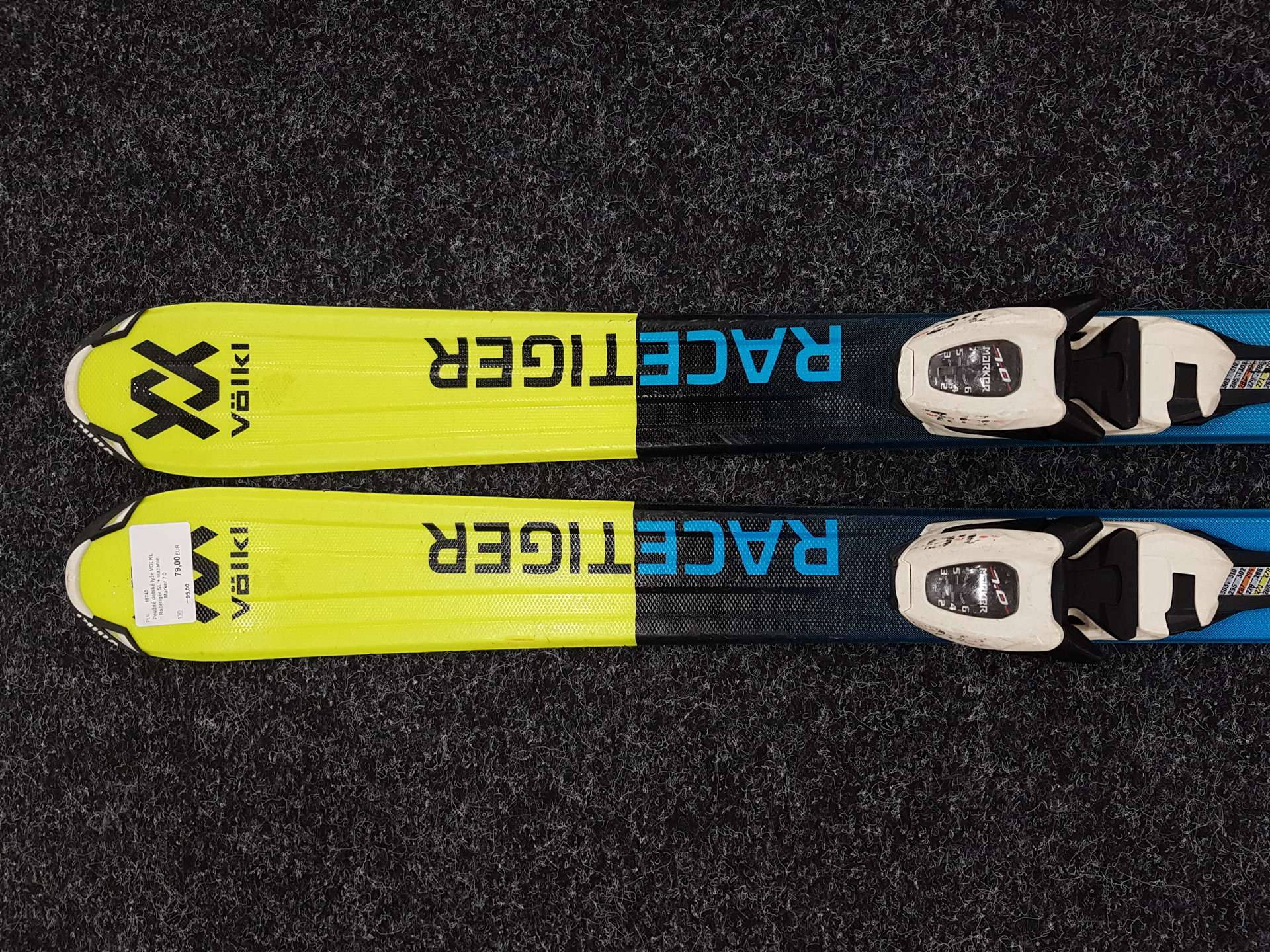 Gebrauchte Kinderski VÖLKL Racetiger SL + Bindungen Marker 7.0