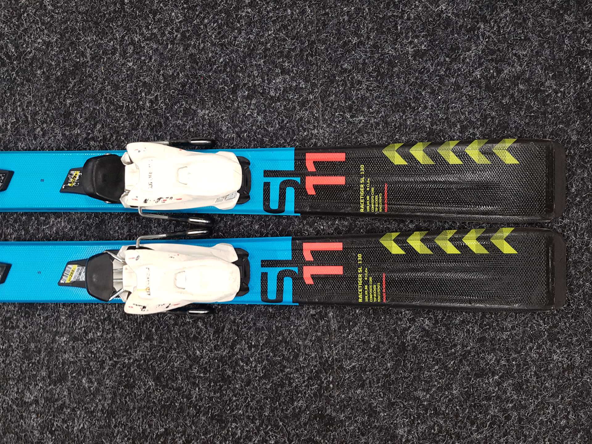 Gebrauchte Kinderski VÖLKL Racetiger SL + Bindungen Marker 7.0
