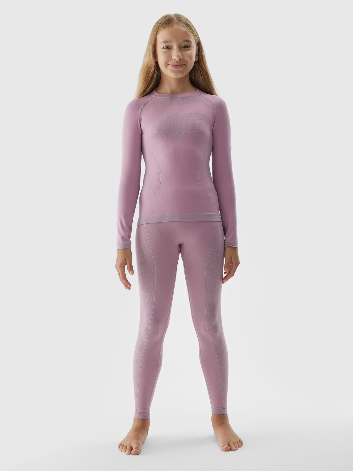 Ensemble de sous-vêtements thermiques pour fille 4F F109 rose