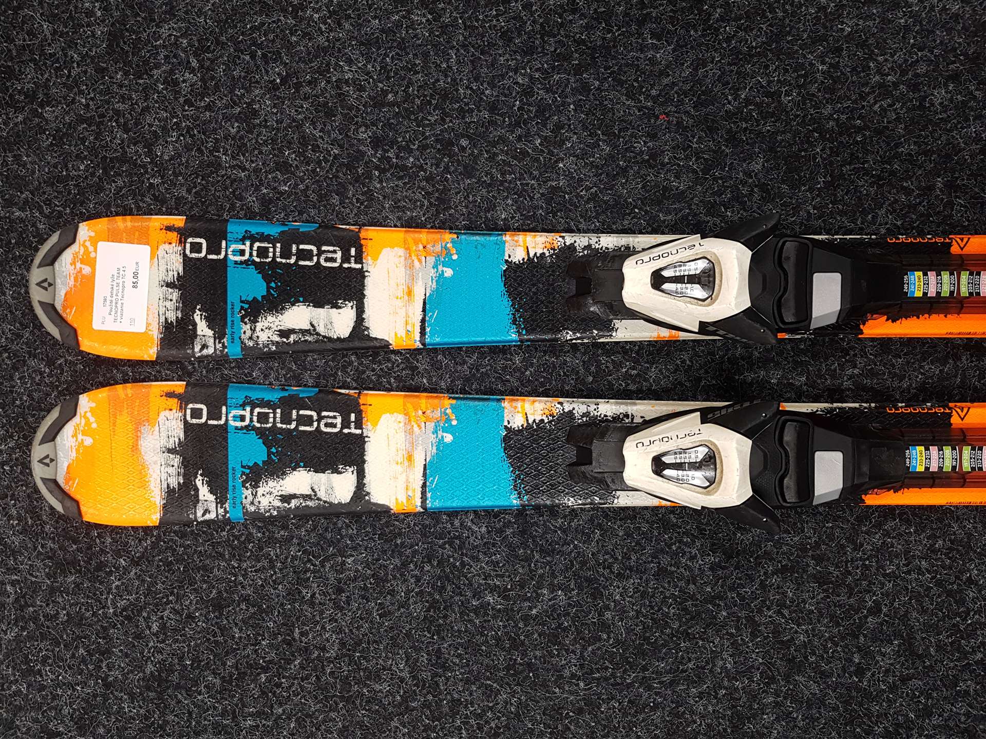 Použité detské lyže TECNOPRO PULSE TEAM  + viazanie Tecnopro TC 4.5