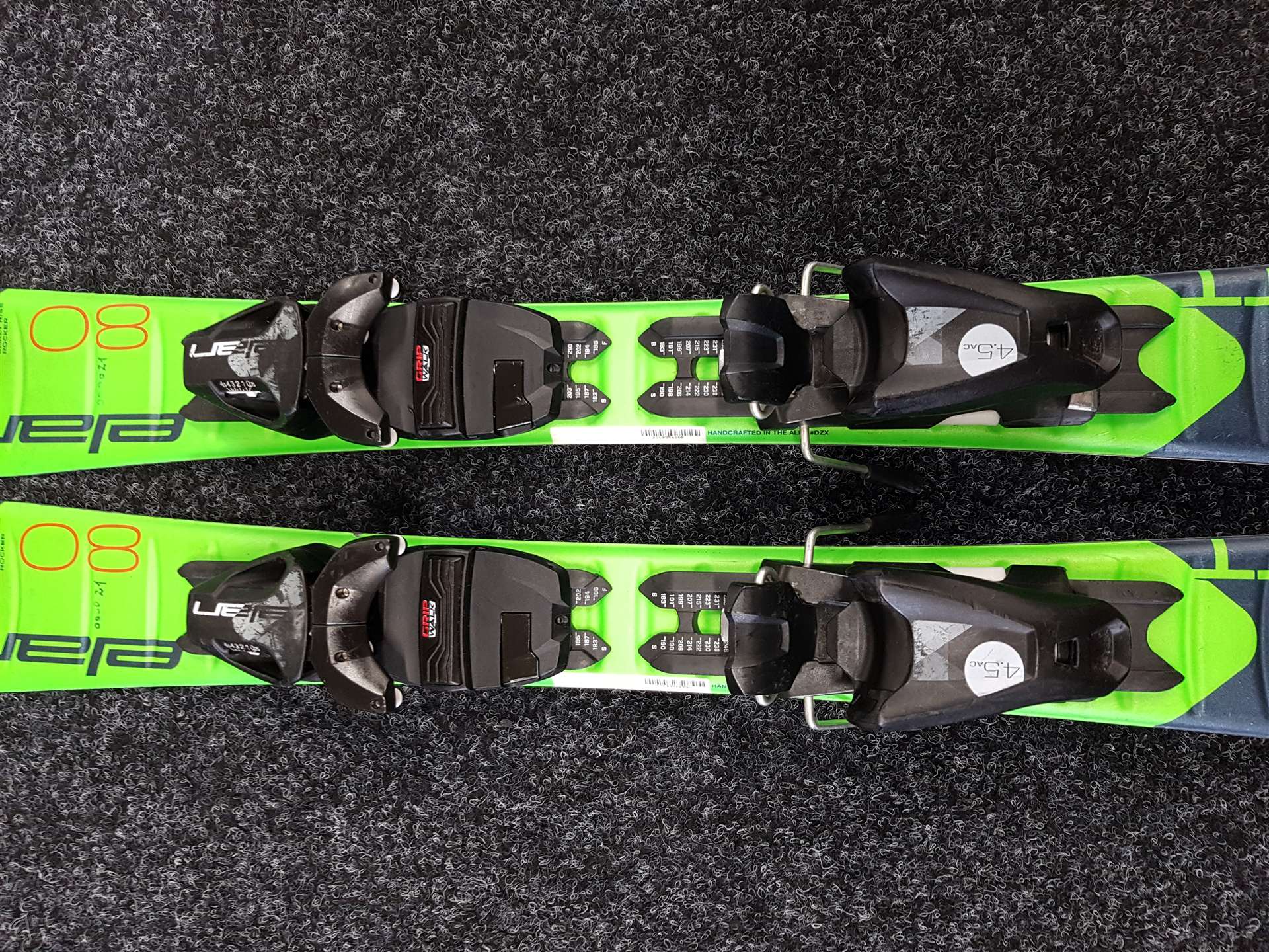 Gebrauchte Kinderski ELAN Jett 80 + Bindungen Elan EL 4.5 AC