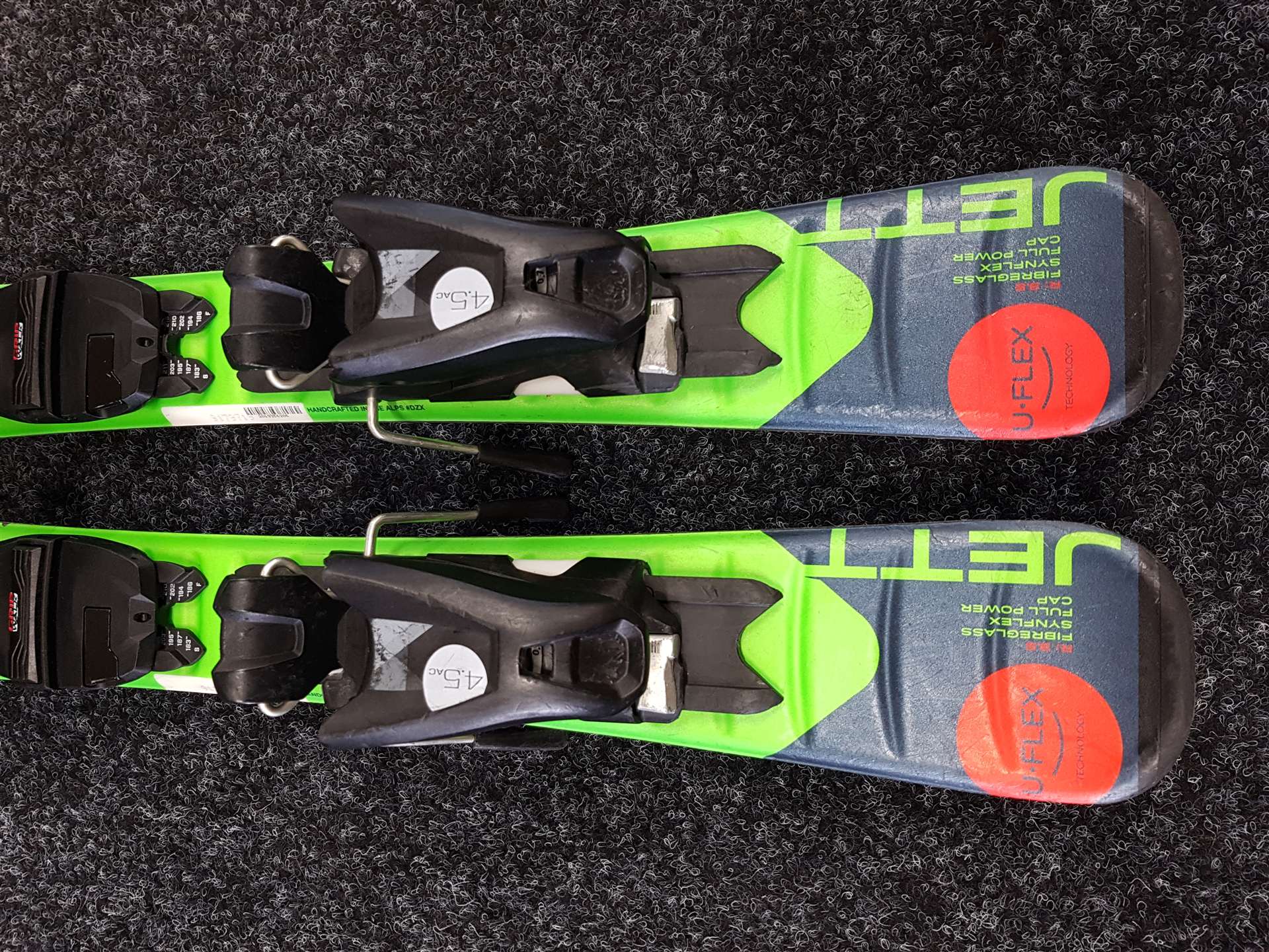 Gebrauchte Kinderski ELAN Jett 80 + Bindungen Elan EL 4.5 AC