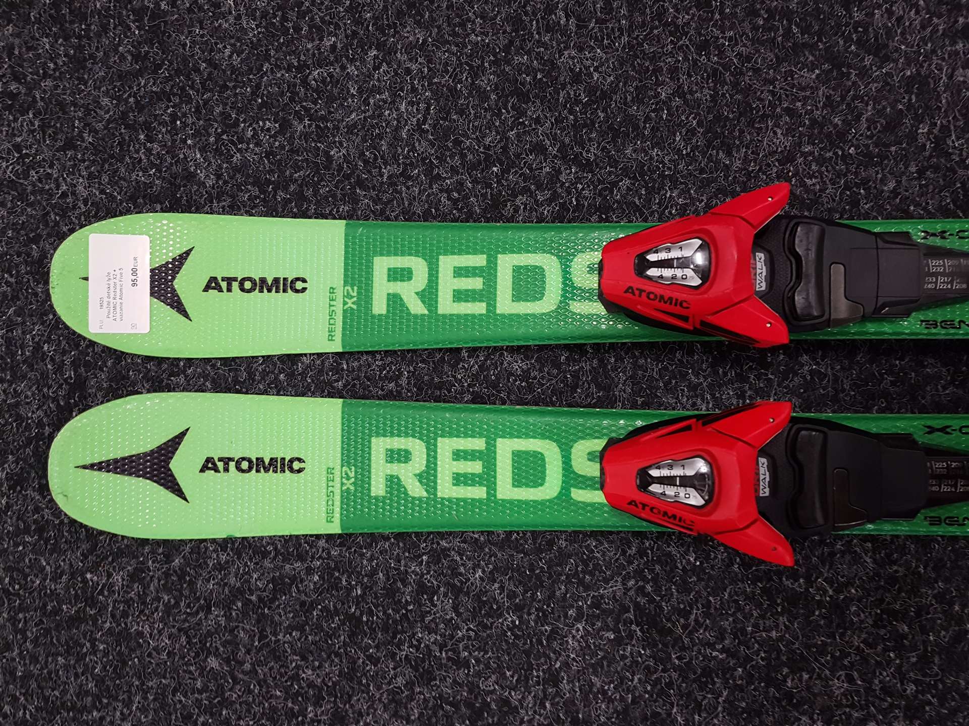 Használt gyermek síléc ATOMIC Redster X2 + Atomic Five 5 kötés
