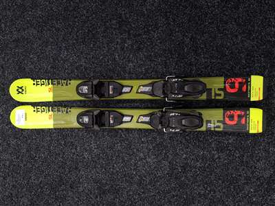 Esquís infantiles usados VOLKL Racetiger SL9 + fijaciones Marker 4.5