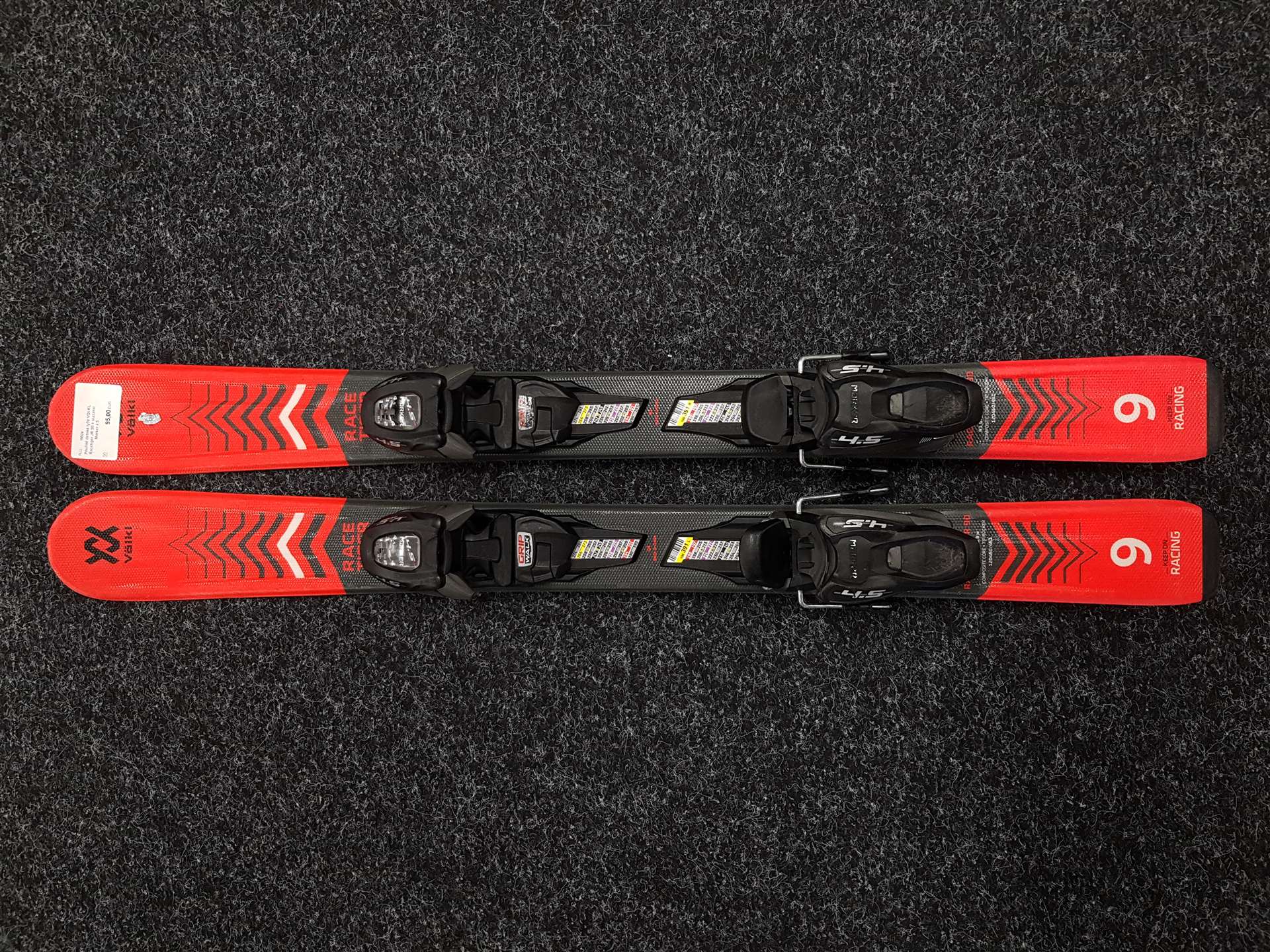 Skis enfant d'occasion VOLKL Racetiger JR 90 + fixations Marker 4.5