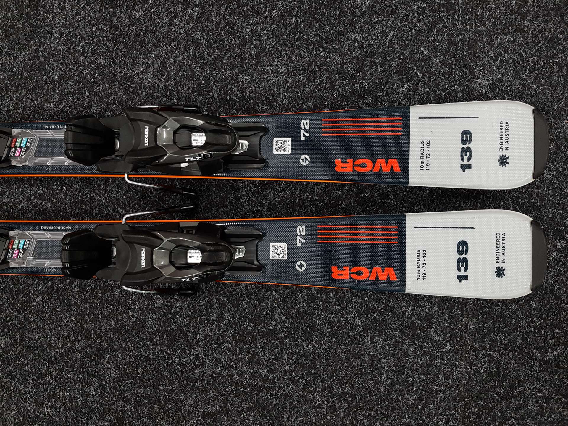 Skis d'occasion BLIZZARD WCR 72 + fixations Marker TLT 10