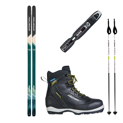 Skis de fond Sporten EXPLORER SKIN + fixations Rottefella + chaussures Fischer + bâtons 