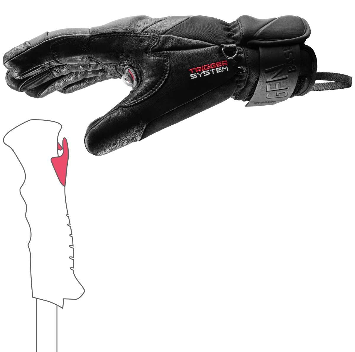 guanti Leki Griffin Base 3D, nero-grafite