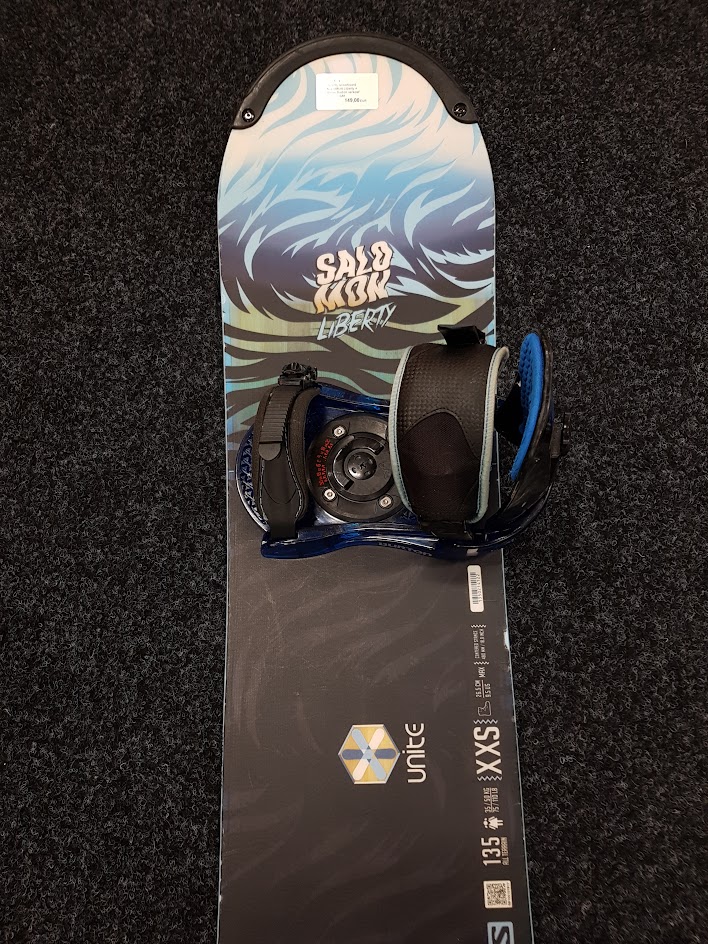 Snowboard SALOMON Liberty d'occasion + fixations Burton taille S/M