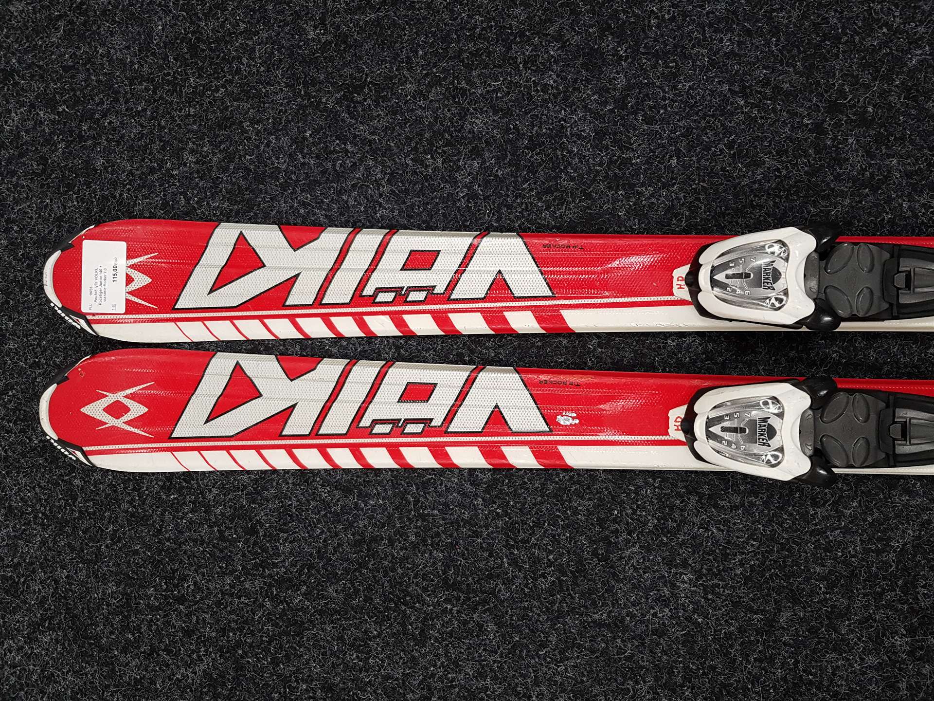 Použité lyže VOLKL Racetiger Junior 140 + viazanie Marker 7.0