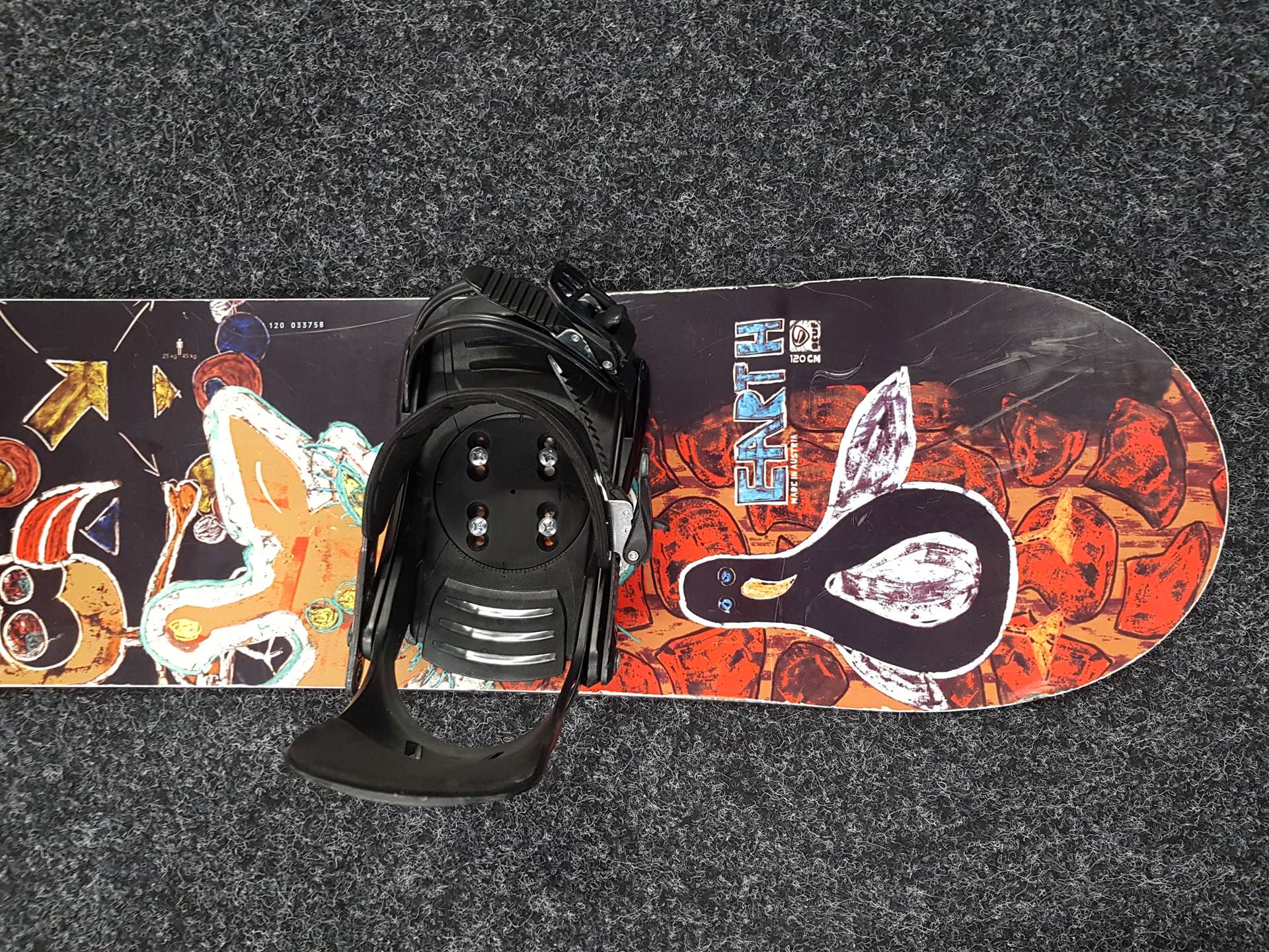 Tabla de snowboard STUF Earth usada + fijaciones SP Tallas S/M/L