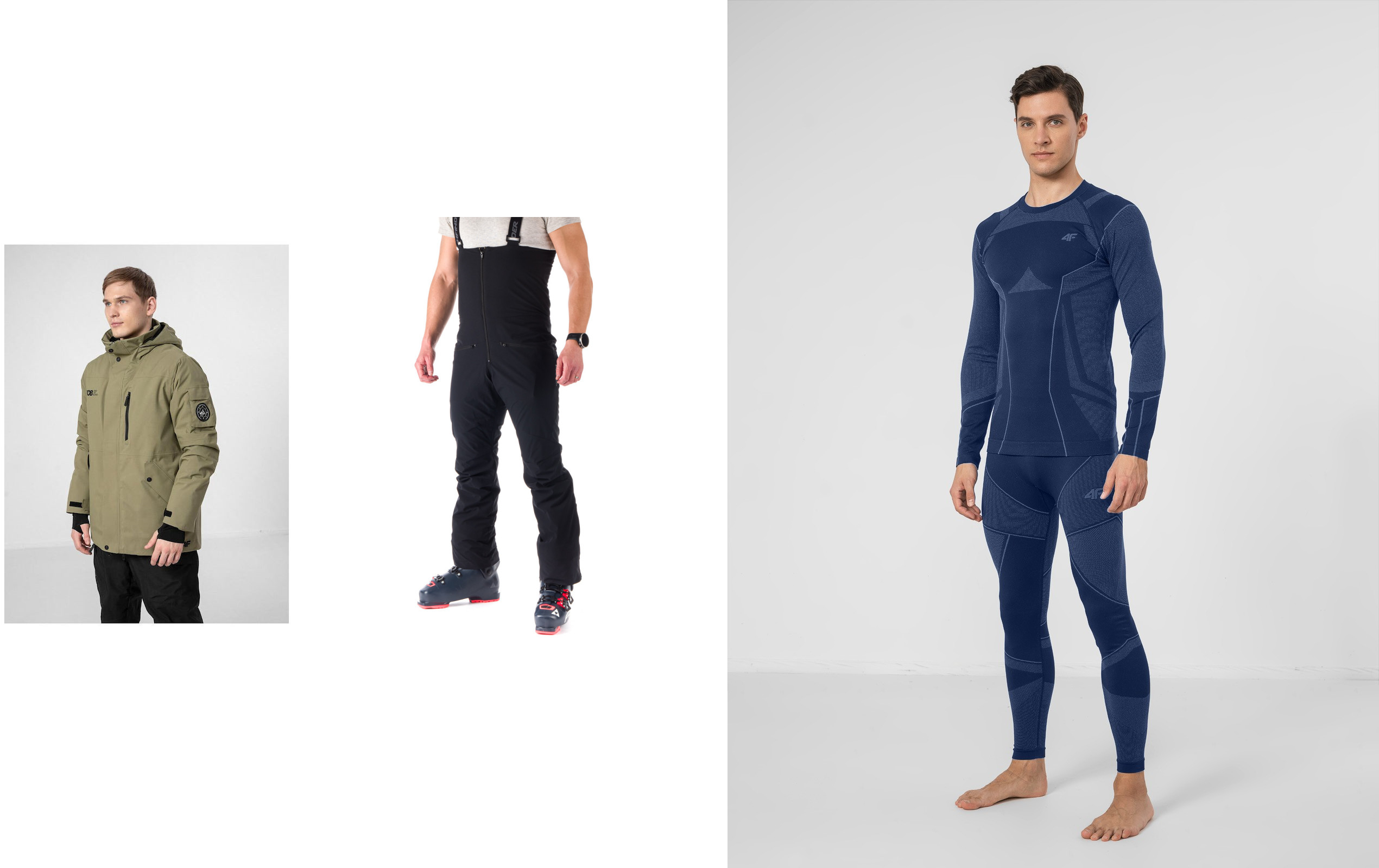 Veste de snowboard homme 4F + pantalon Northfinder + gilet 4F