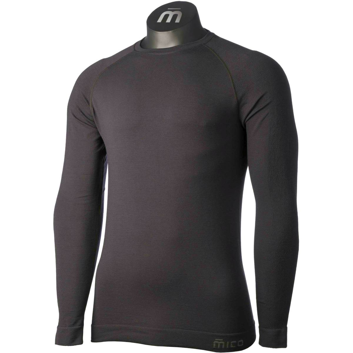 Ropa interior térmica para hombre MICO LONG SLVS R/NECK SHIRT WARM MER/SILK, NERO