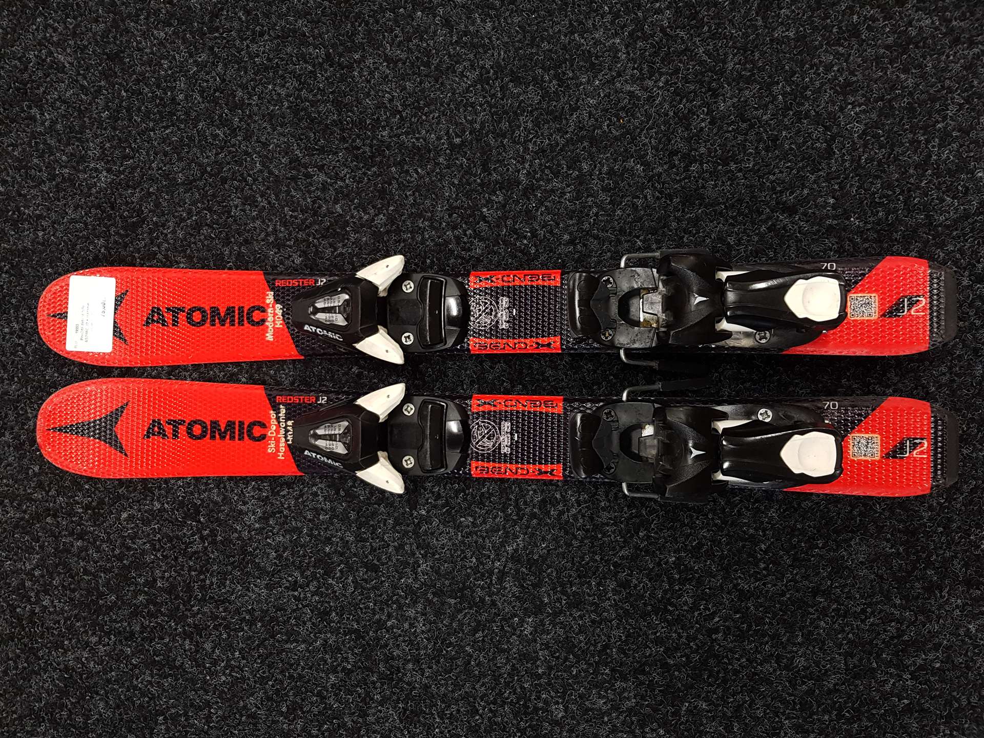 Gebrauchte Kinderski ATOMIC J2 + Atomic C5 Bindungen