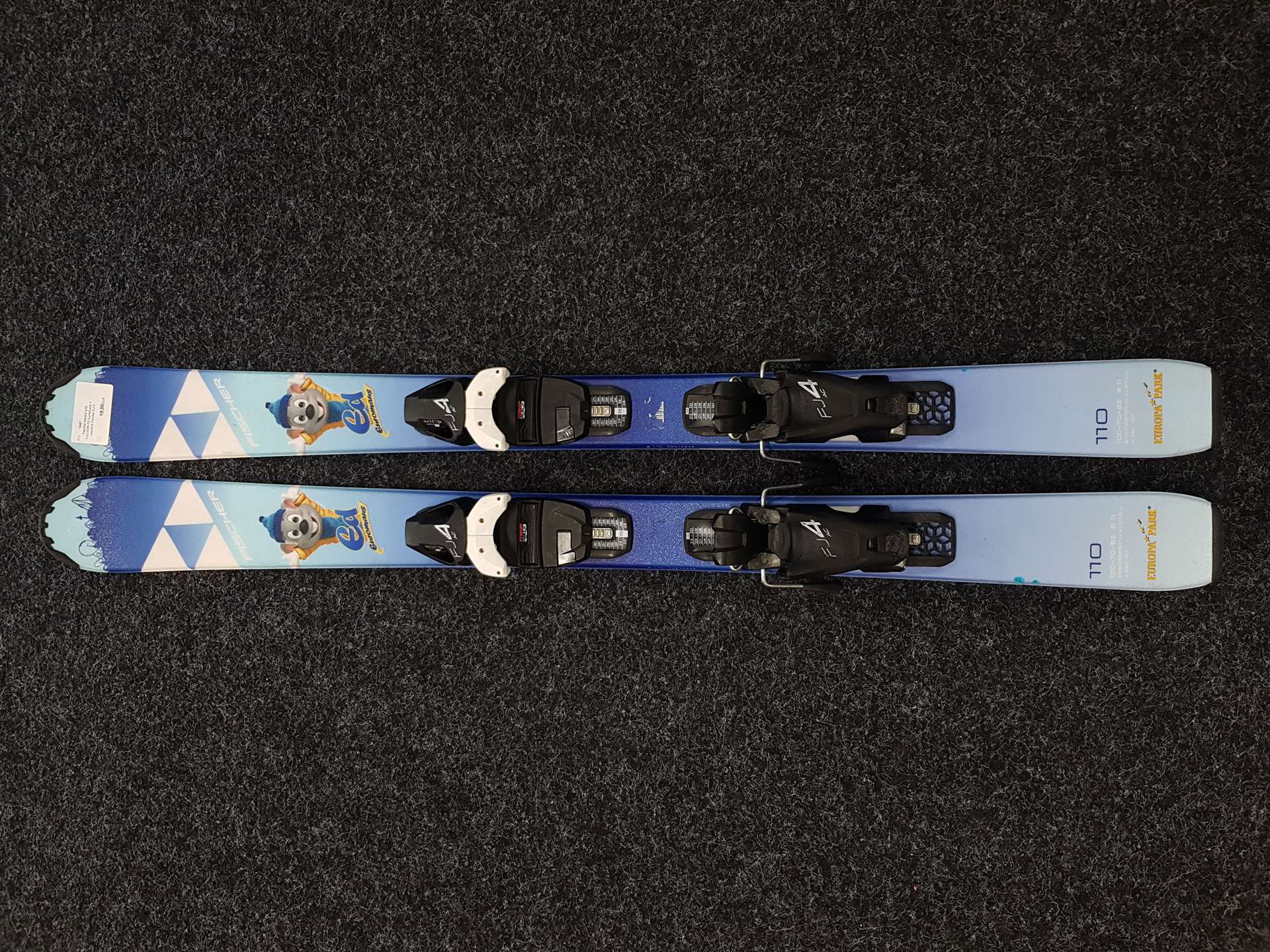 Gebrauchte Kinderski FISCHER ED Euromans + Fischer FJ 4 Bindungen